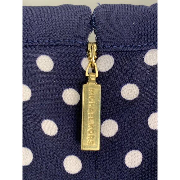 NWT Michael Kors Womens XL Navy Stretch Jersey Dot Sleeveless Dress RT10535 - Picture 6 of 8